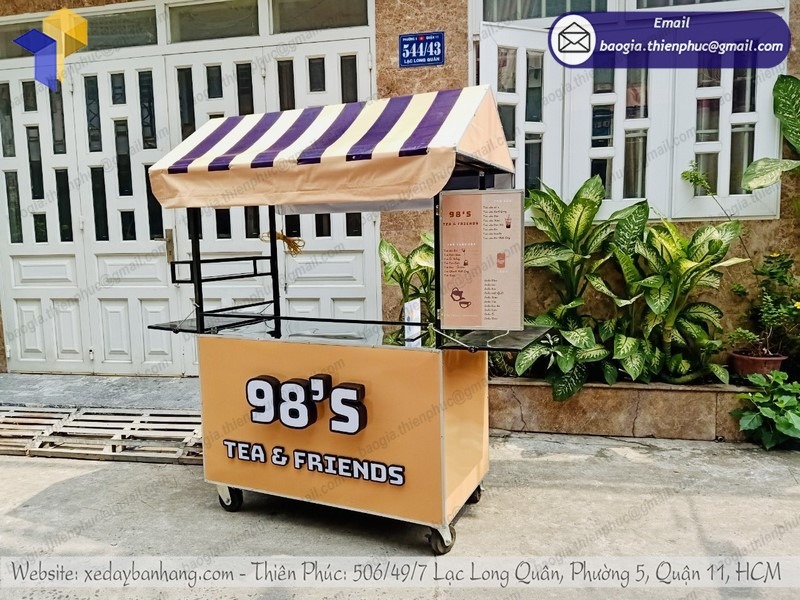 đặt làm xe bán trà sữa cá viên