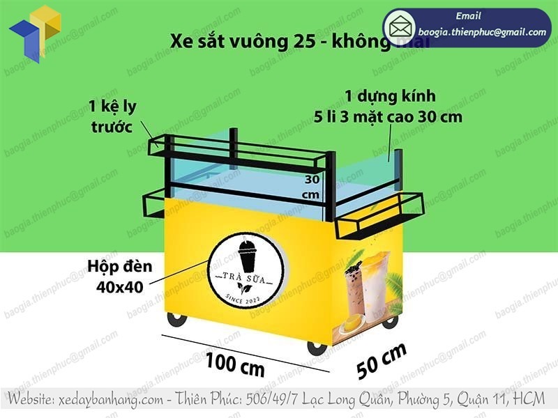 đặt làm xe bán trà sữa hà nội