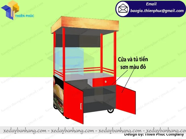 đặt làm xe bánh mì hamburger