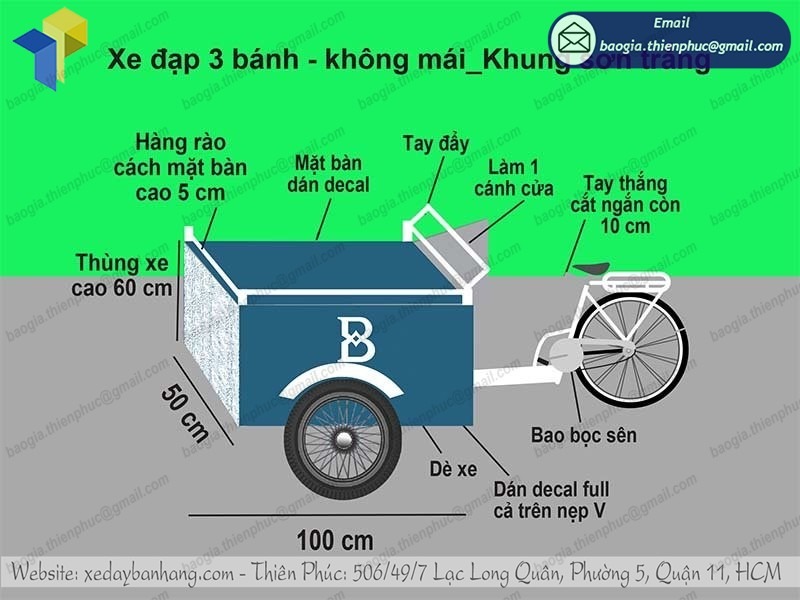 đặt làm xe đạp bán kem dạo