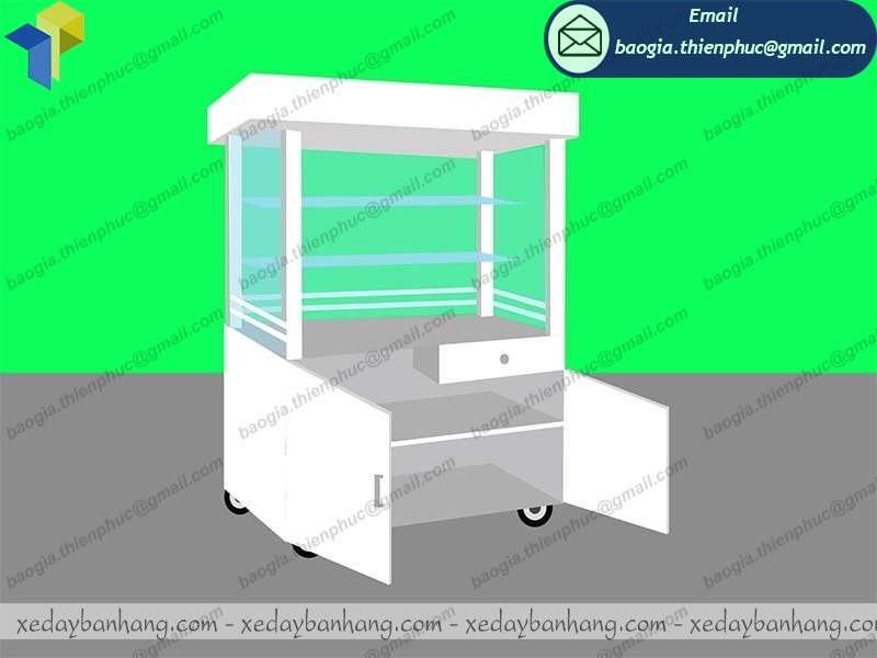 đặt làm xe đẩy inox bán trà sữa