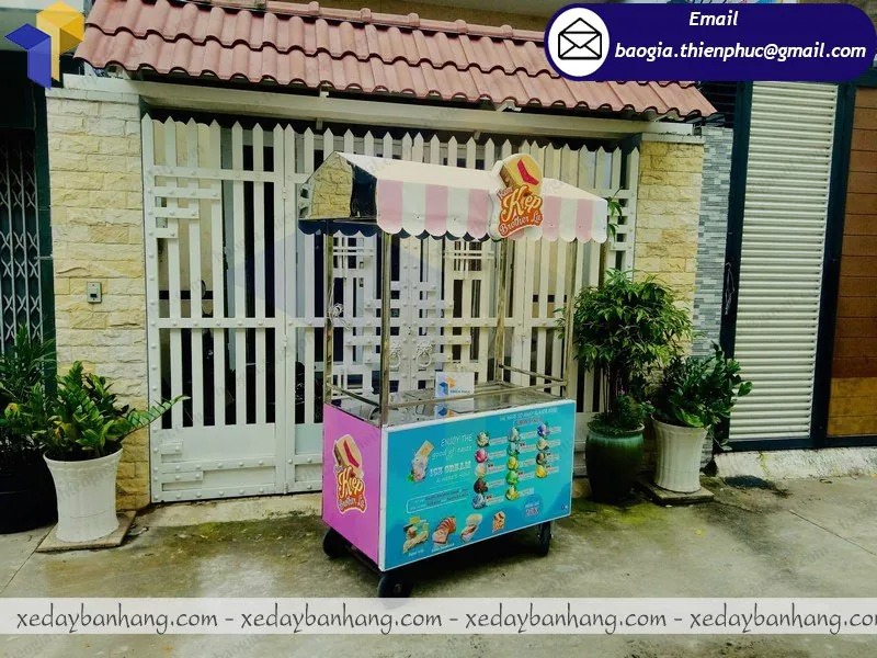 đặt làm xe inox bán kem kẹp