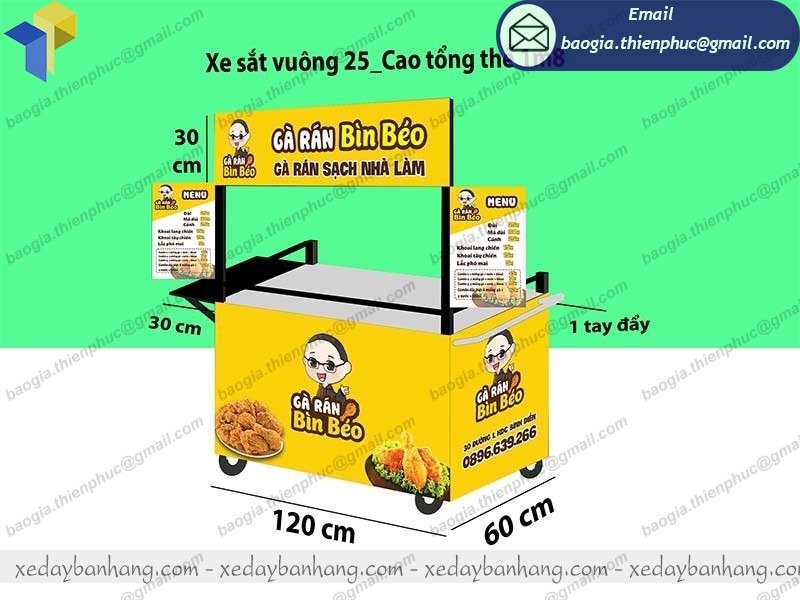 đặt làm xe sắt bán gà rán giá rẻ