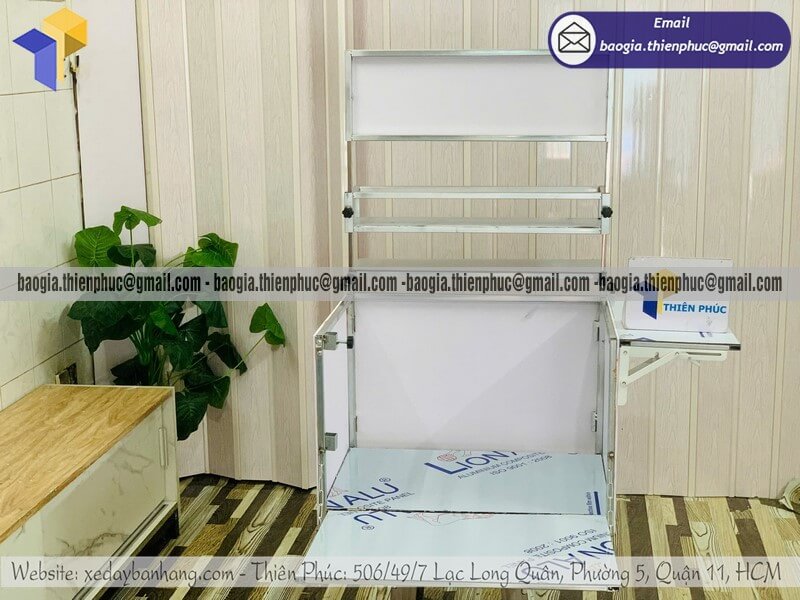 Đặt tủ bán bánh gấp gọn lắp xe máy giá rẻ đi đâu cũng bán