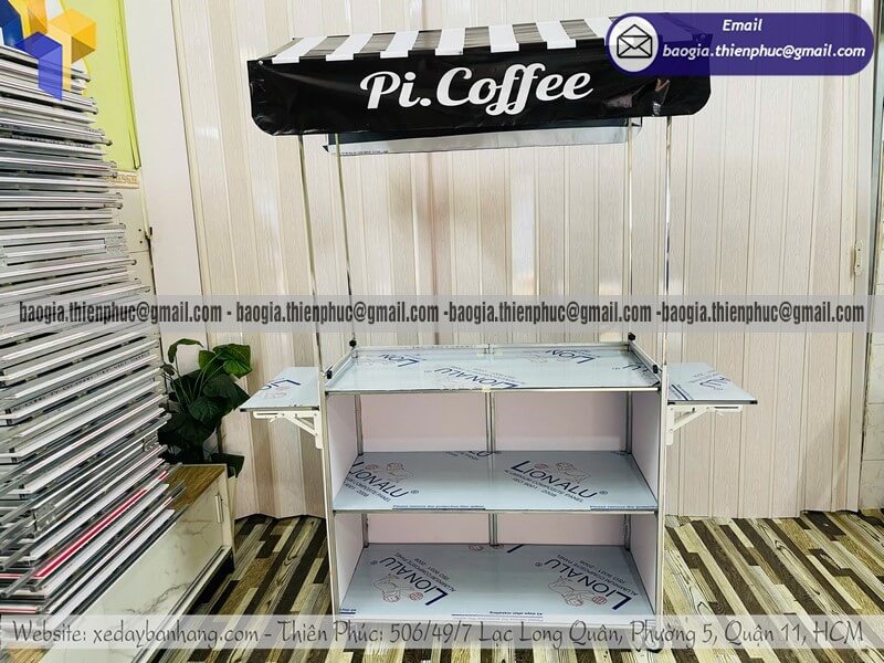 Đặt xe bán cafe hàng rong lắp ráp mang đi rẻ kinh doanh di động dễ làm dễ bán