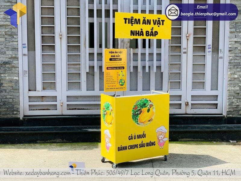 Địa chỉ mua quầy bán đồ ăn vặt xếp gọn giá rẻ tại xưởng sản xuất, uy tín