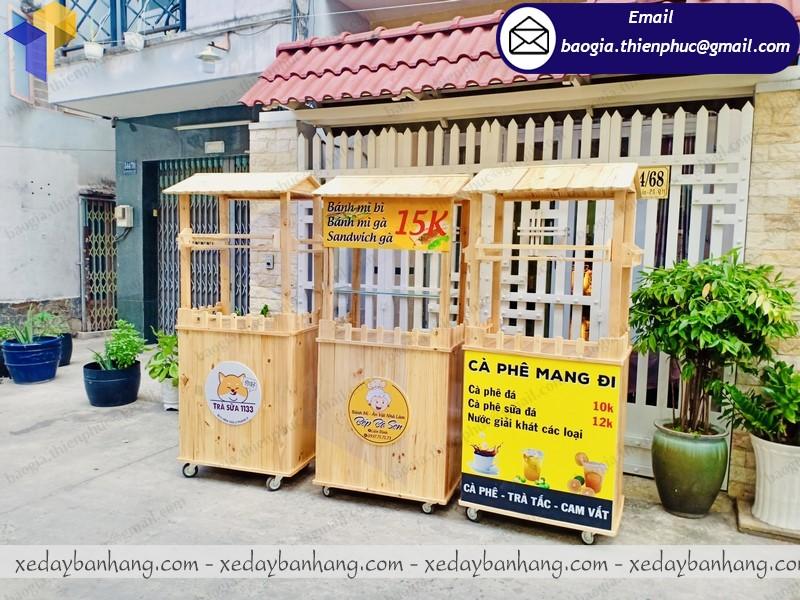 xe gỗ bán hàng lưu động giá rẻ