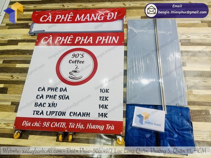 gia công quầy bán cà phê vỉa hè