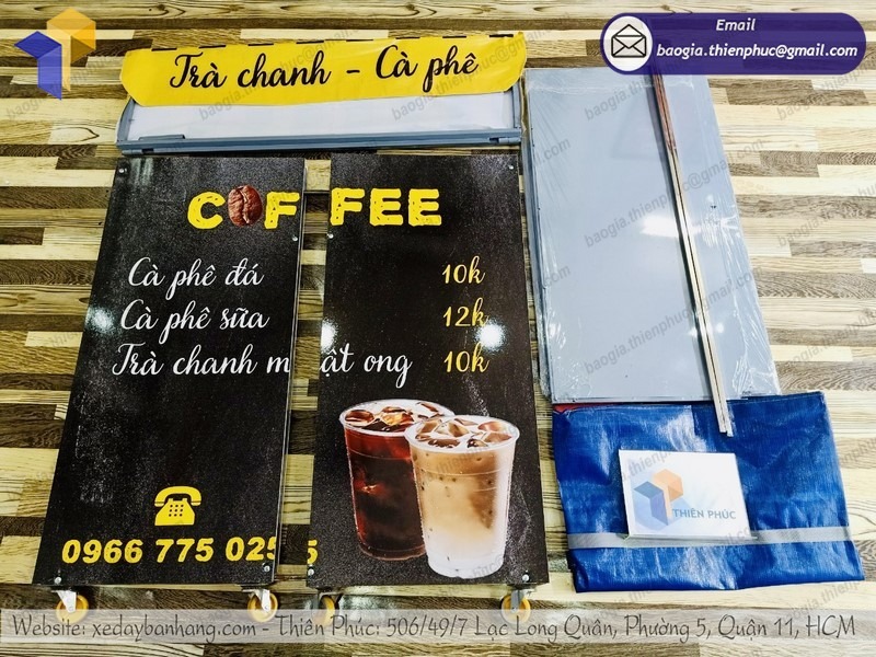 gia công quầy bán cafe di động lắp ráp