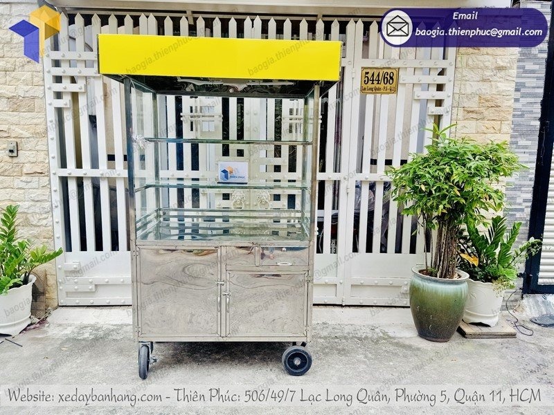gia công tủ bán hủ tiếu inox