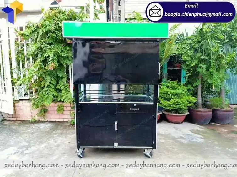gia công xe bán bánh mì bằng sắt