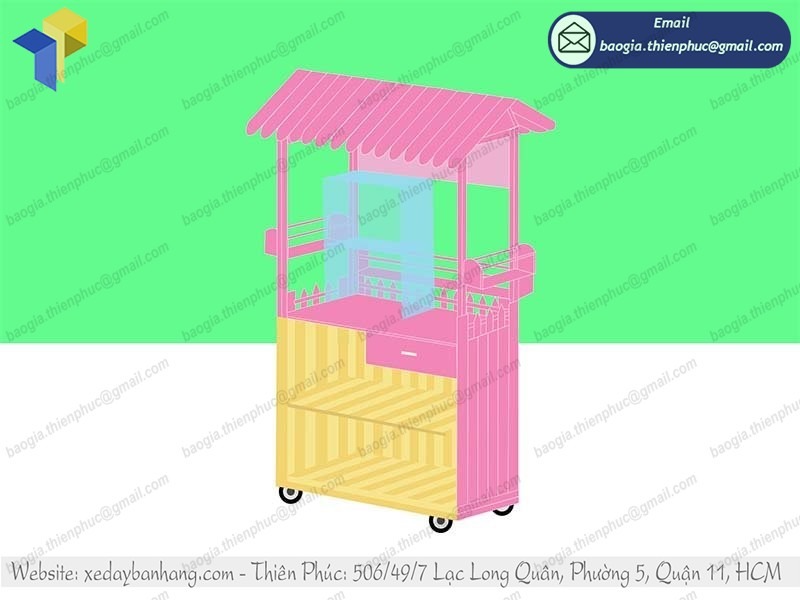 gia công xe bán cà phê gỗ