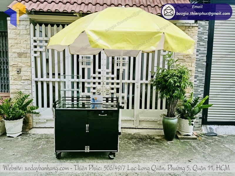 gia công xe bán cà phê mang đi inox