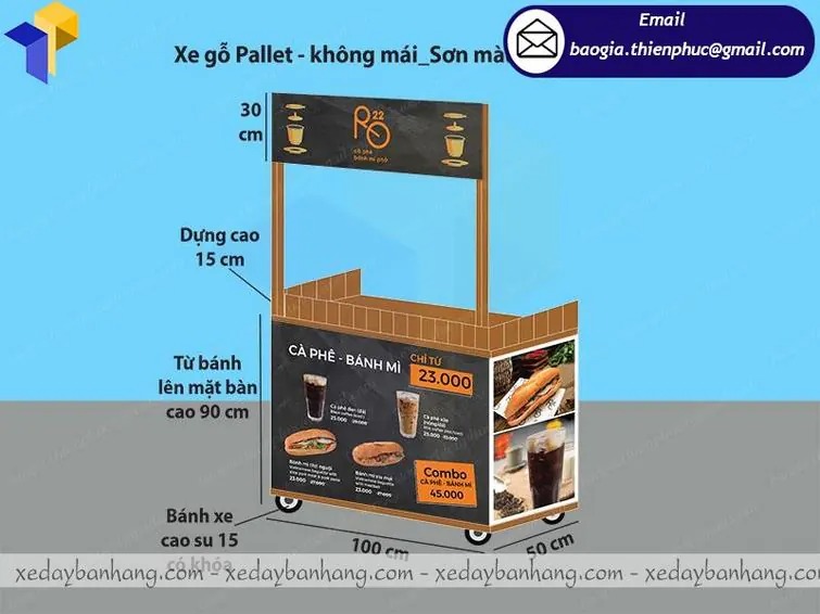 gia công xe bán cà phê mang về