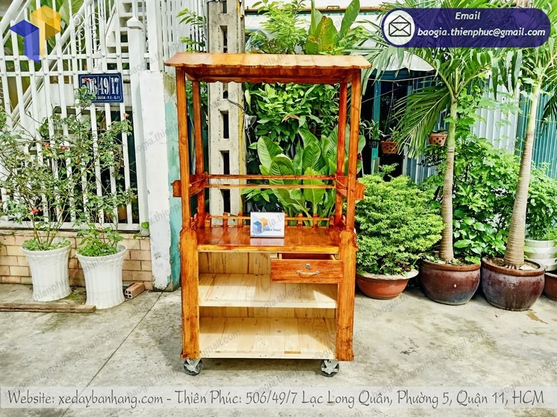 gia công xe bán cafe take away gỗ