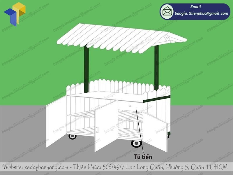 gia công xe bán nước giải khát bằng gỗ