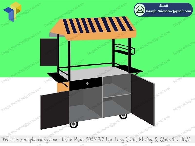gia công xe bán trà sữa cá viên