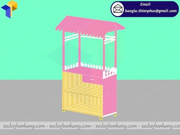 gia công xe bán trà sữa gỗ