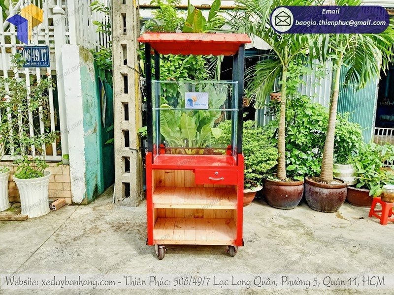gia công xe bán trà sữa take away