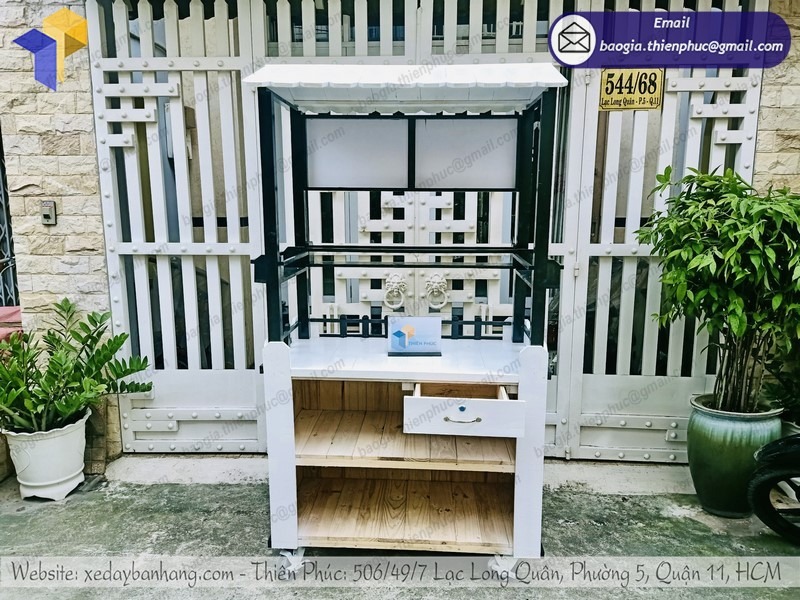 gia công xe cà phê bằng gỗ giá rẻ