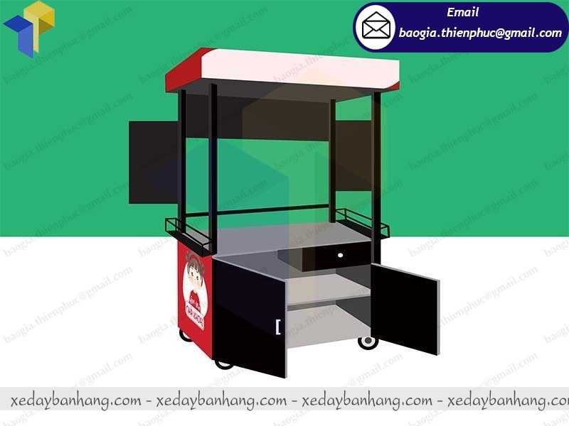 gia công xe cà phê mang đi vỉa hè