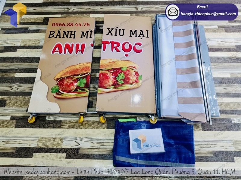 gia công xe đẩy bán bánh mì
