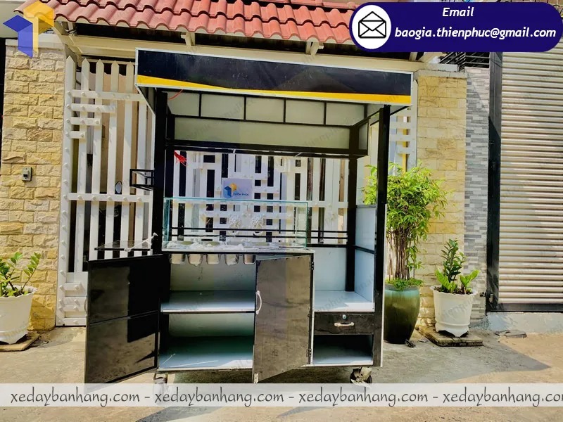 gia công xe đẩy bán gà rán vỉa hè