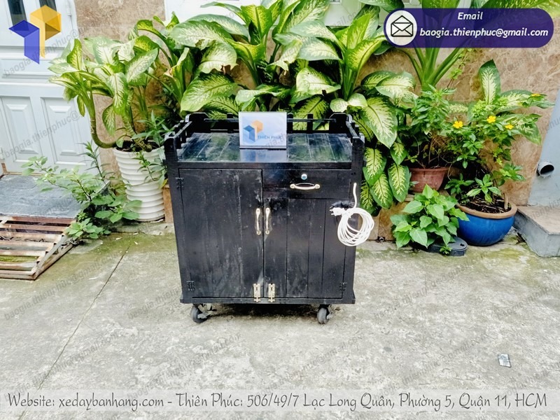 gia công xe gỗ bán trà sữa đẹp