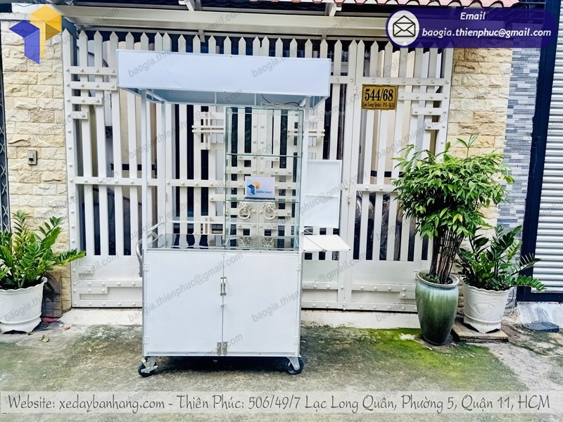 gia công xe inox bán cà phê giá rẻ