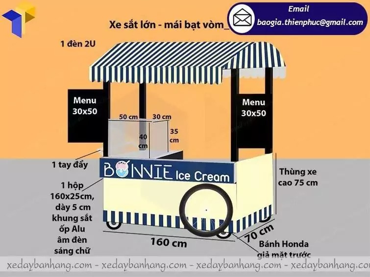gia công xe kem bán hàng