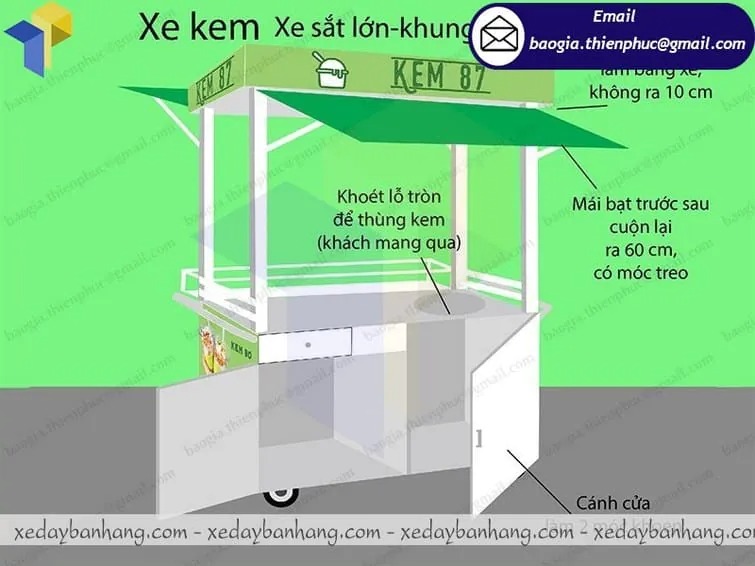 gia công xe sắt bán kem bơ