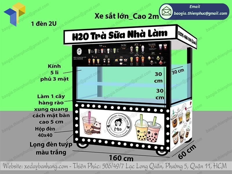 gia công xe trà sữa đơn giản