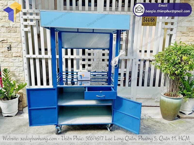 gia công xe trà sữa inox