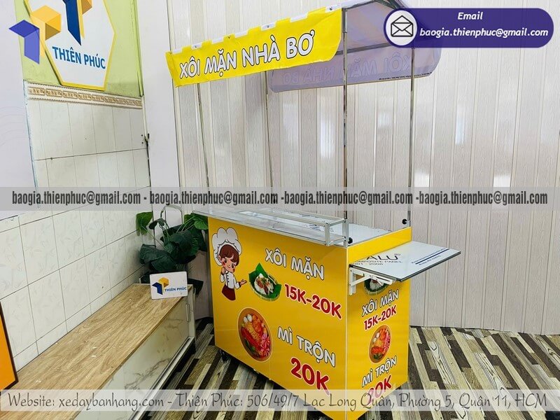 Giá quầy bán thức ăn trên đường phố gấp gọn kiếm tiền cực cháy