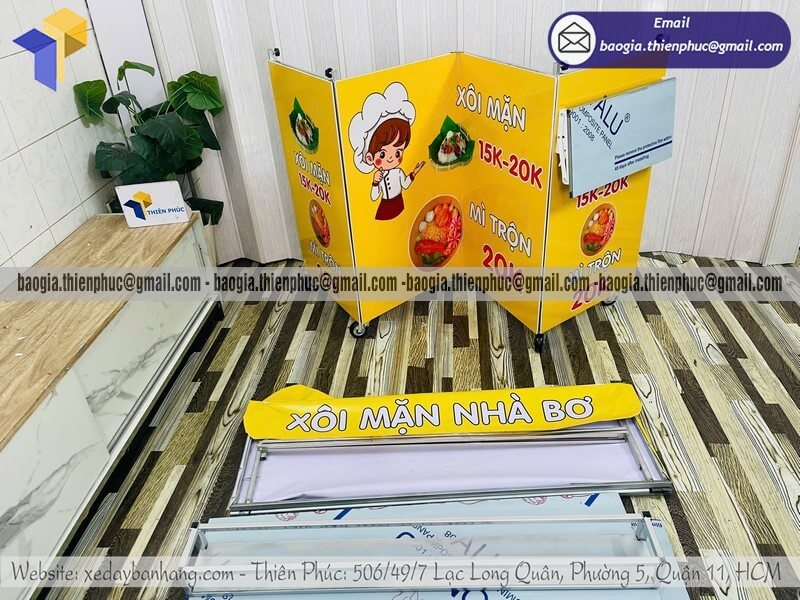 Giá quầy bán thức ăn trên đường phố gấp gọn bền đẹp dựng lâu cho dân bán hàng