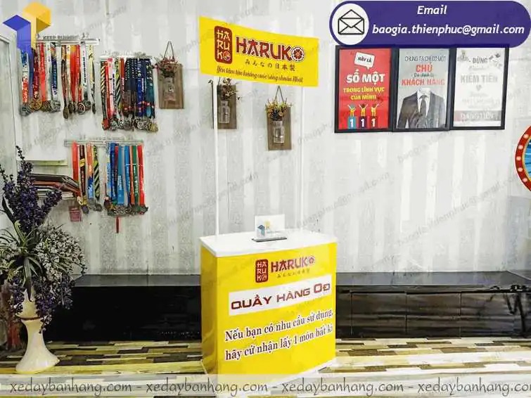 hình ảnh quầy booth sampling di động