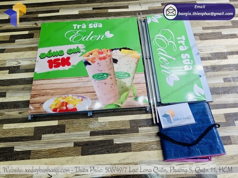 hình ảnh quầy sắt bán trà sữa take away