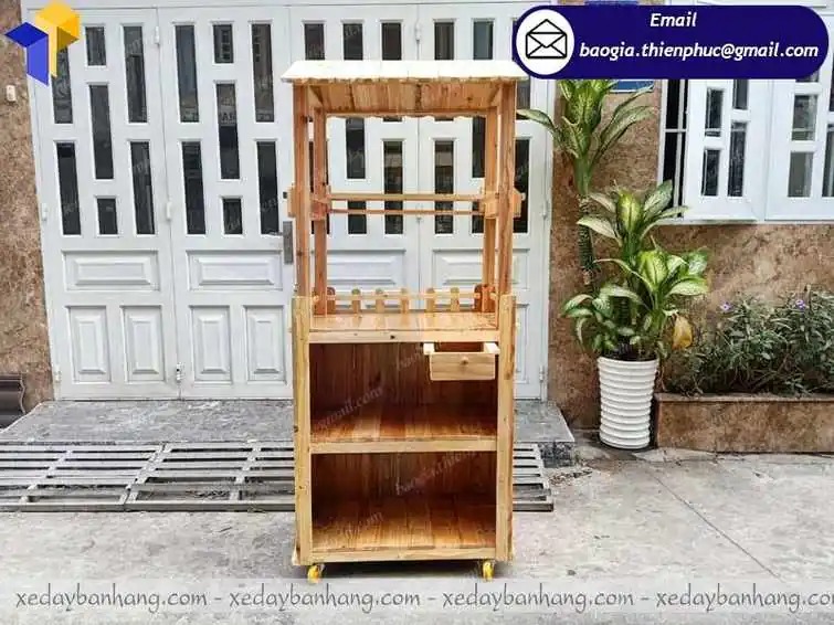 hình ảnh tủ gỗ bán trà sữa