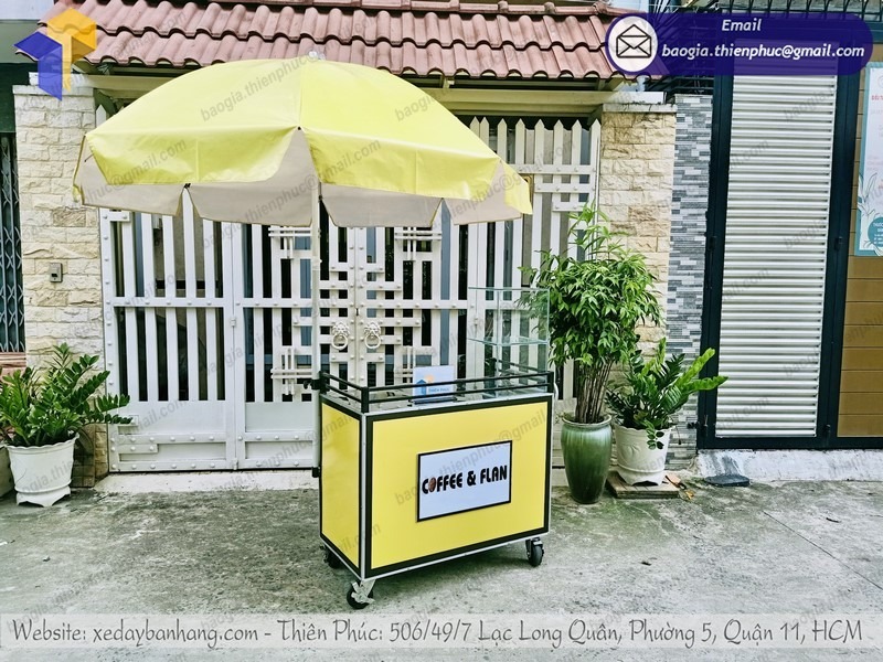 hình ảnh xe bán cà phê mang đi inox