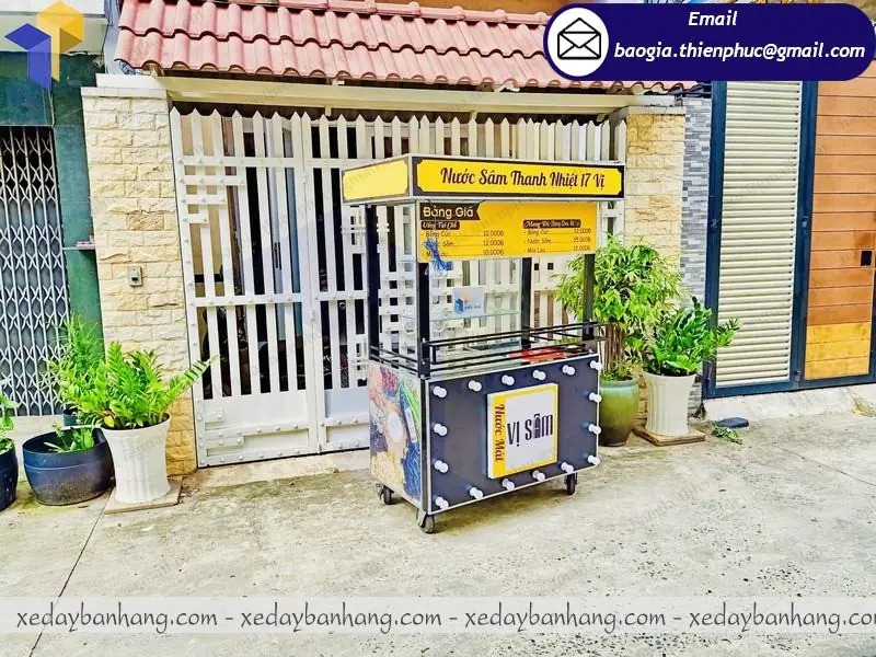 hình ảnh xe bán nước sâm inox