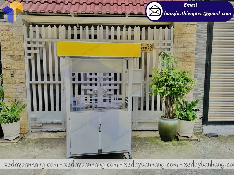 hình ảnh xe bán trà sữa bằng inox