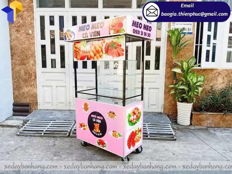 hình ảnh xe đẩy bán cá viên chiên