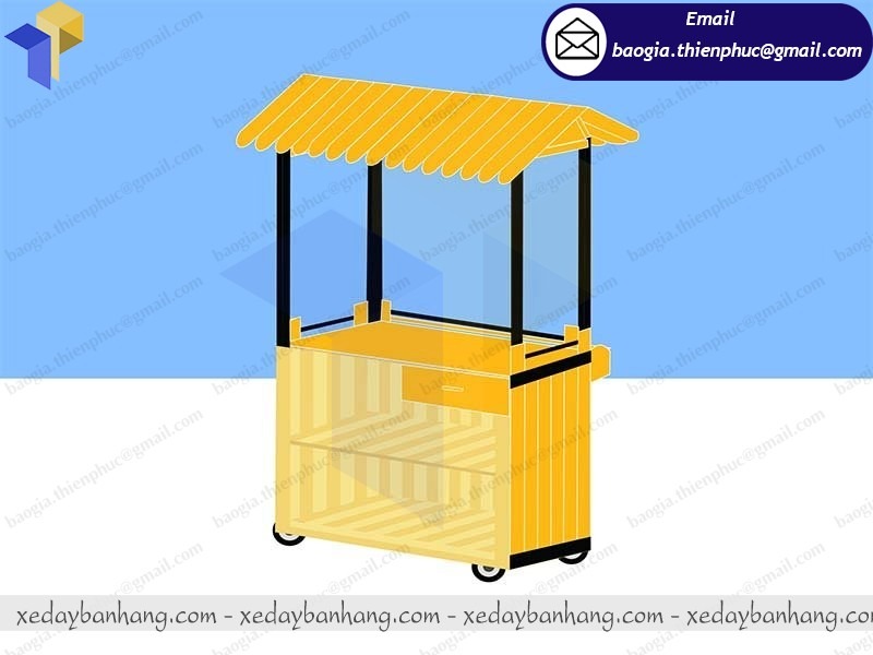 hình ảnh xe gỗ bán cà phê vỉa hè