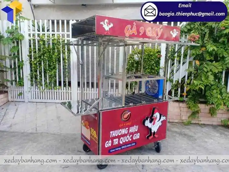 hình ảnh xe inox bán gà rán