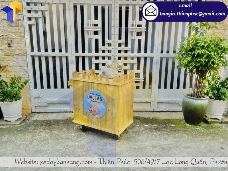 hình ảnh tủ gỗ bán trà sữa trân châu