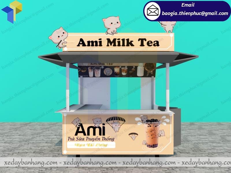 kiot trà sữa đẹp