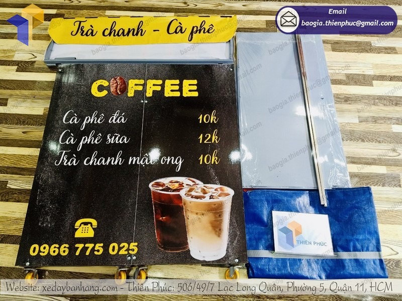 mẫu quầy bán cafe di động lắp ráp đẹp