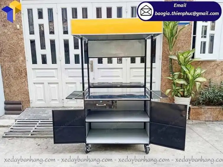 mẫu tủ bán bánh mì hamburger inox đẹp