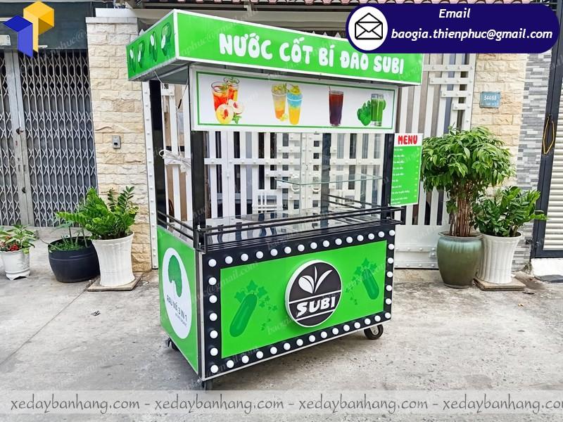 xe sắt lớn bán trà bí đao hạt chia đẹp