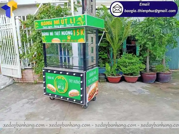 mẫu xe bán bánh mì bằng sắt đẹp